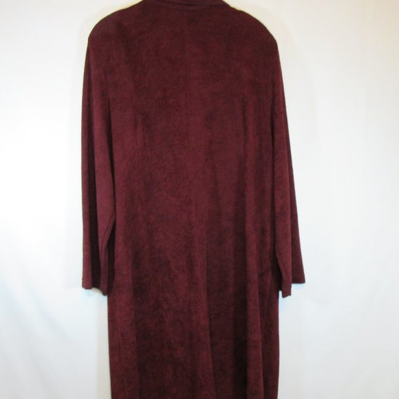 Vikki Vi Burgundy Red Long Duster Cardigan Sweater Jacket Plus Size 3X - Picture 9 of 10